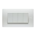 URMET - Placca Flexa tecnopolimero 4 moduli bianco nea.