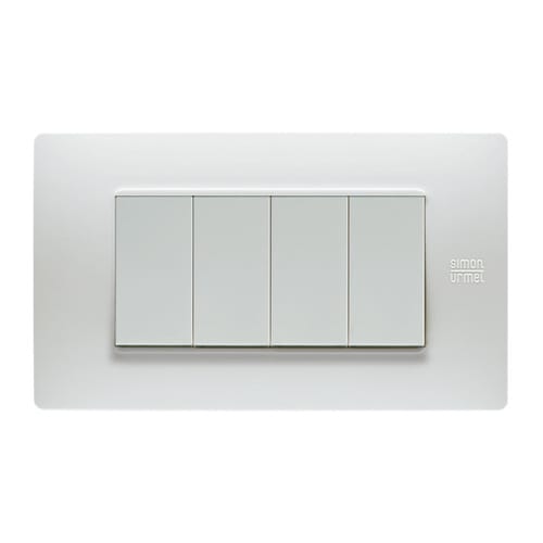 URMET - Placca Flexa tecnopolimero 4 moduli bianco nea.
