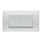 URMET - Placca Flexa tecnopolimero 4 moduli bianco nea.