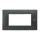 URMET - Placca Flexa in tecnopolimero per 4 moduli, colore karbon. 11804.KA