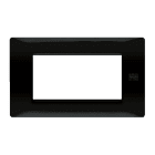 URMET - Placca Flexa in tecnopolimero nero assoluto per 4 moduli. 11804.NA