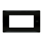 URMET - Placca Flexa in tecnopolimero nero assoluto per 4 moduli.