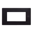 URMET - Placca Flexa in tecnopolimero nero pastello per 4 moduli.