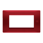 URMET - Placca Flexa tecnopolimero 4 moduli rosso. 11804.RS