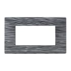 URMET - Placca Flexa in tecnopolimero per 4 moduli, effetto scratched. 11804.SC