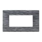 URMET - Placca Flexa in tecnopolimero per 4 moduli, effetto scratched.