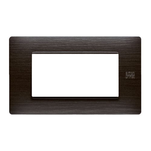 URMET - Placca Flexa in tecnopolimero con 4 moduli, finitura wengè.