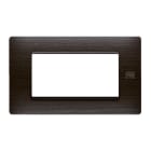 URMET - Placca Flexa in tecnopolimero con 4 moduli, finitura wengè.