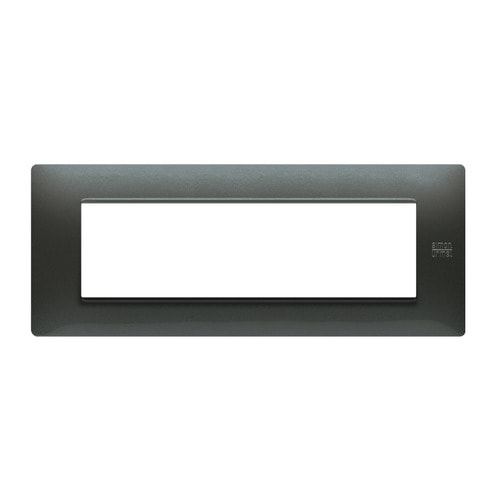 URMET - Placca Flexa in tecnopolimero con 7 moduli in acciaio scuro.
