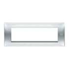 URMET - Placca Flexa 7 moduli tecnopolimero inox lucido PL.FLEXA TECNOPLM.7M INOX LUC.