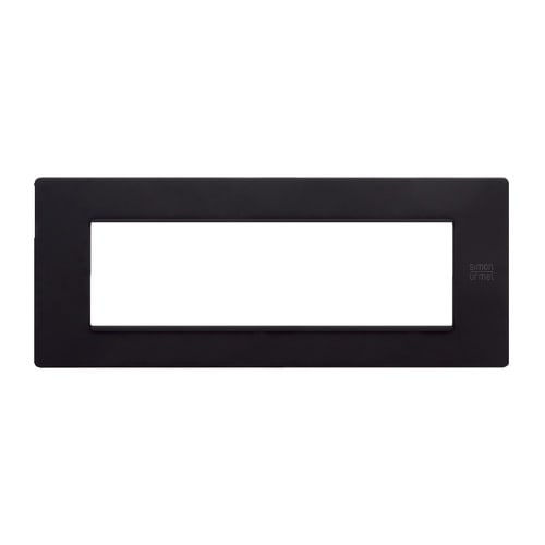 URMET - Placca Flexa in tecnopolimero nero pastello per 7 moduli.