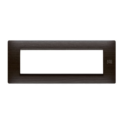 URMET - Placca Flexa in tecnopolimero con 7 moduli, finitura wengè.