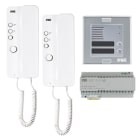 URMET - Kit bifamiliare audio con pulsantiera Sinthesi S2 e citofoni Mìro, sistema 2Voice MIRO 2VOICE.
