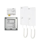 URMET - Kit base impianto audio Steel, Sinthesi, 2 citofoni Mìro cornetta, sistema 2Voice. 1183/603