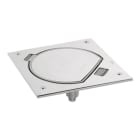 URMET - Portameccanismo chiusura manuale, 1 presa schuko e 1 presa RJ45 Cat. 5e, serie K45, acciaio inox MECC.K45 SHUKO+CAT5 COP.INOX.
