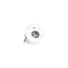 URMET - Kit Round con presa schuko 2P+T 16A-250V, USB 2A Tipo A, bianco 1XSCHUKO ROUND B 1XUSB TIPO A.
