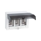 URMET - Scatola appoggio parete con coperchio fumè, 12 moduli, bianco SCATOLA B.+COPERCHIO FUME 12M.