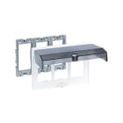 URMET - Telaio e cornice bianca con sportello fumè, 12 moduli TEL.+CORNIC.B CON SPORTEL.12M