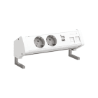 URMET - Kit Overdesk con 2 prese P40 2P+T 16A-250V, 2 USB 4.2A Tipo A+C, bianco.