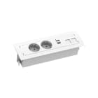 URMET - Kit Indesk con due prese P40 2P+T 16A-250V, USB 4.2A Tipo A+C, bianco B 2XP40 USB A+CC.