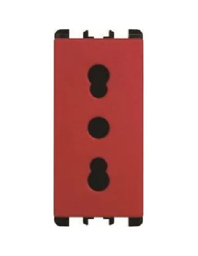 URMET - presa bipasso P11-P17 2P+T 16A 250V 1 modulo rosso 1M