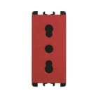 URMET - presa bipasso P11-P17 2P+T 16A 250V 1 modulo rosso 1M