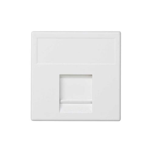 URMET - Frontalino connettore RJ45 Keystone, 2 moduli, bianco.