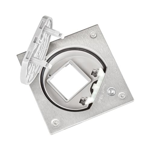 URMET - Portameccanismo vuoto con chiusura di sicurezza in acciaio scuro K45 1M.