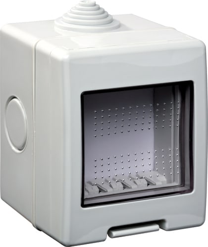 URMET - Scatola protetta IP55 grigia con 2 moduli, RAL 7035, ideale per ambienti Nea. 12502