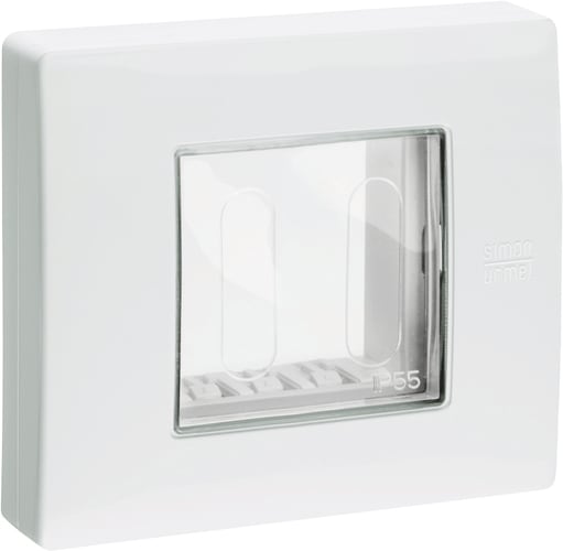 URMET - Coperchio protetto IP55, 2 moduli, Bianco Nea, CALOTTA Nea 2MOD BIANCA.