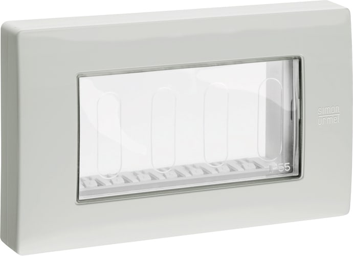 URMET - Coperchio protetto IP55, 4 moduli grigio RAL 7035, calotta Nea.