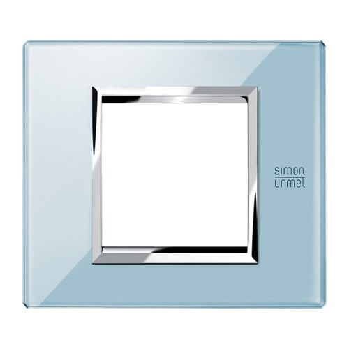 URMET - Placca vetro azzurro cielo 2 moduli Expì.