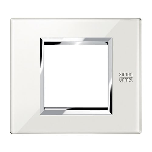 URMET - Placca vetro bianco neve 2 moduli Expì.