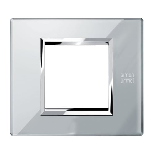 URMET - Placca vetro grigio opale 2 moduli Expì.