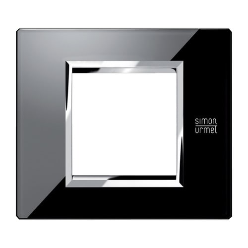 URMET - Placca vetro nero lava 2 moduli Expì.