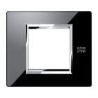 URMET - Placca vetro nero lava 2 moduli Expì.