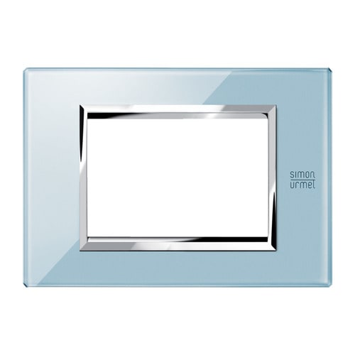 URMET - Placca vetro azzurro cielo 3 moduli Expì.