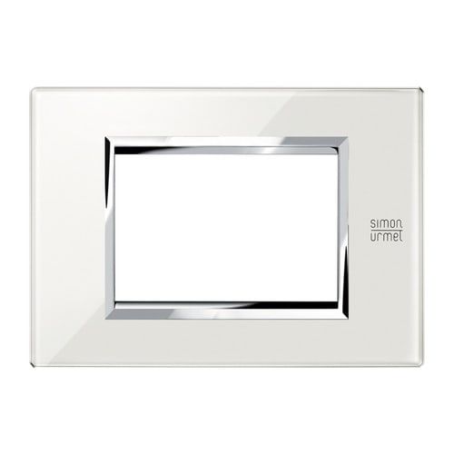 URMET - Placca vetro bianco neve 3 moduli Expì.