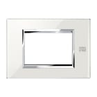 URMET - Placca vetro bianco neve 3 moduli Expì.