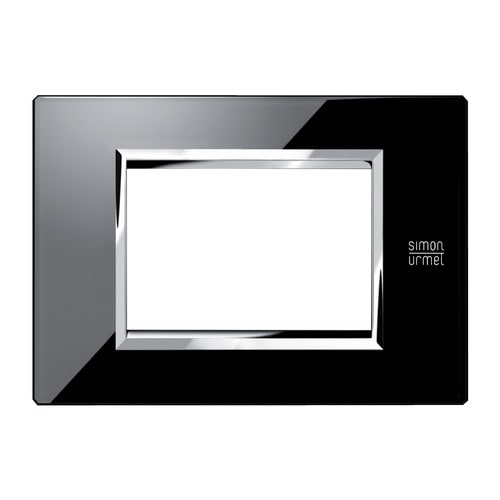 URMET - Placca vetro nero lava 3 moduli Expì.