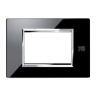 URMET - Placca vetro nero lava 3 moduli Expì. 13003.NR