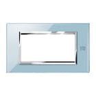 URMET - Placca vetro azzurro cielo 4 moduli Expì. 13004.AZ
