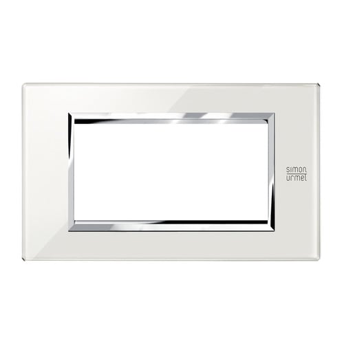 URMET - Placca vetro bianco neve 4 moduli Expì.