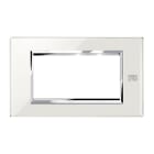 URMET - Placca vetro bianco neve 4 moduli Expì.