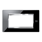 URMET - Placca vetro nero lava 4 moduli Expì. 13004.NR