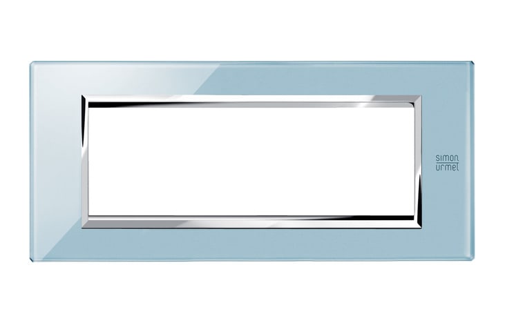 URMET - Placca vetro azzurro cielo 6 moduli Expì. 13006.AZ