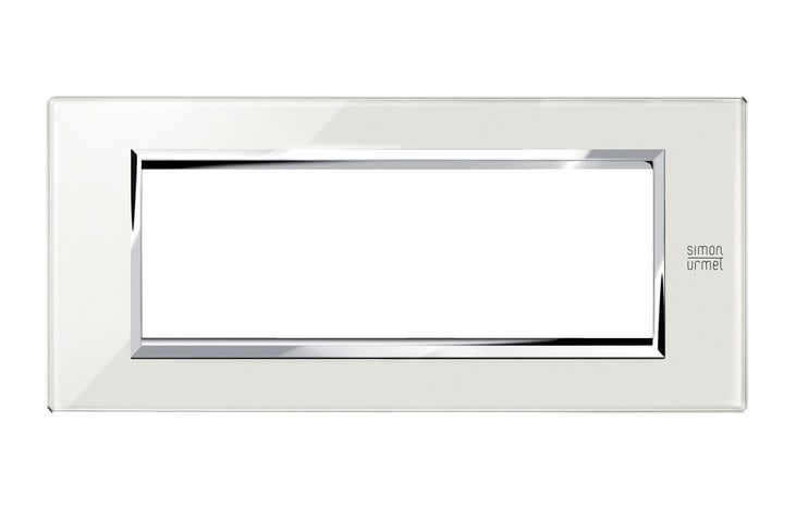 URMET - Placca vetro bianco neve 6 moduli Expì.
