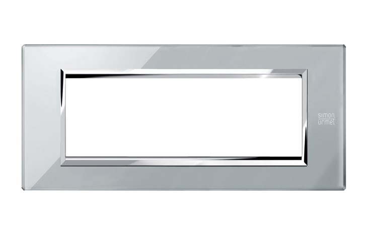 URMET - Placca vetro grigio opale 6 moduli Expì 6M. 13006.GO