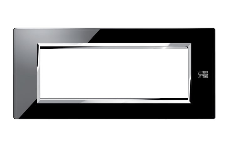 URMET - Placca vetro nero lava 6 moduli Expì.