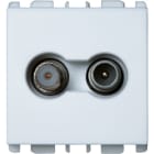 URMET - Presa TV-SAT diretta demisc. 2 moduli, attenuazione 2 dB, Nea, bianco. 13400/2.B